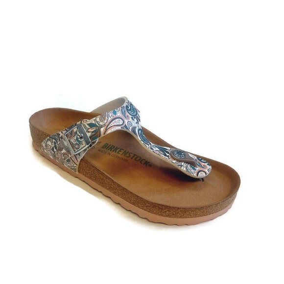 Birkenstock Shoes - Birkenstock Womens Sz 6 Gizeh Vegan Birko-Flor Sandals EU 37 Paisley Light Rose